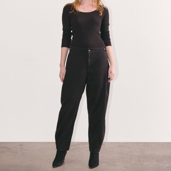 NWT Everlane The Barrel Pant - Black - Size 8 - Picture 1 of 6